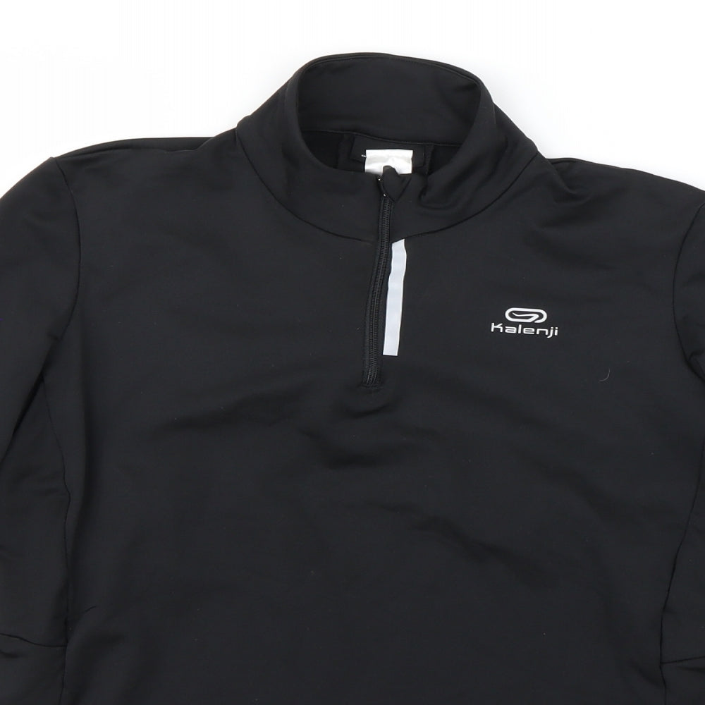 DECATHLON Womens Black   Henley Sweatshirt Size XS