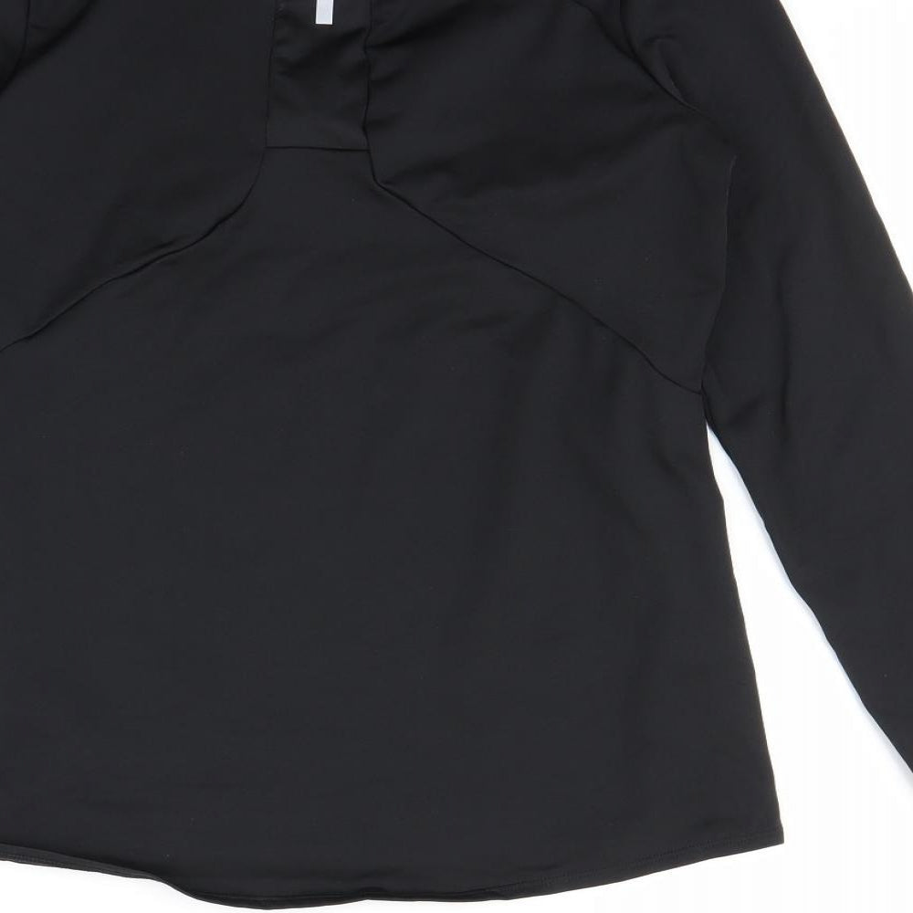 DECATHLON Womens Black   Henley Sweatshirt Size XS