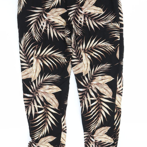 New Look Womens Black Floral  Dress Pants Trousers Size 10 L28 in