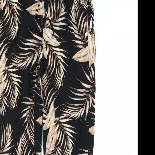 New Look Womens Black Floral  Dress Pants Trousers Size 10 L28 in