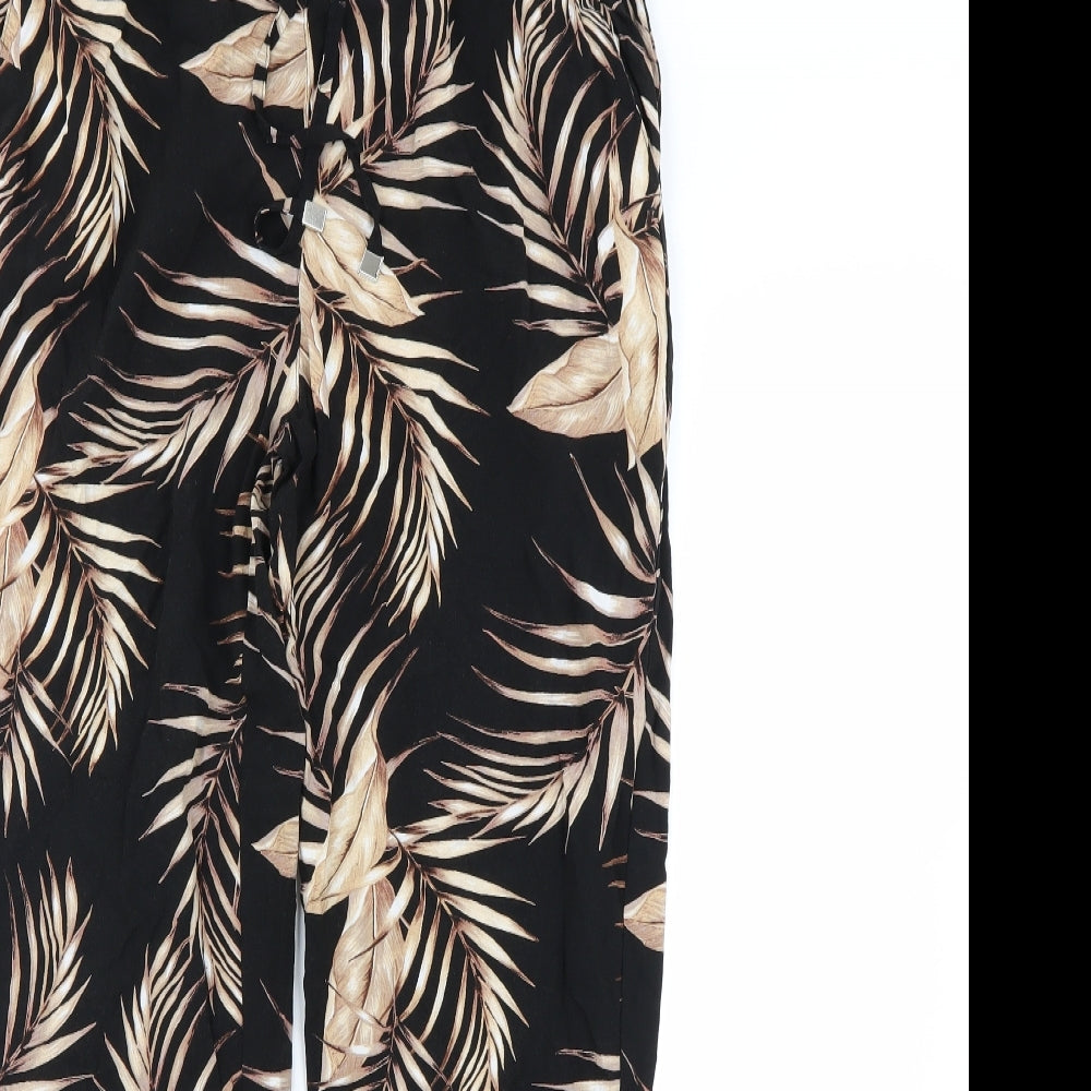 New Look Womens Black Floral  Dress Pants Trousers Size 10 L28 in