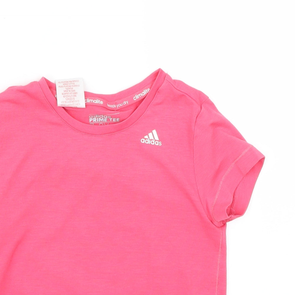 adidas Girls Pink   Basic T-Shirt Size 7-8 Years