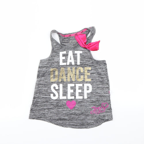 Jojo Siwa Girls Grey   Basic Tank Size 7-8 Years