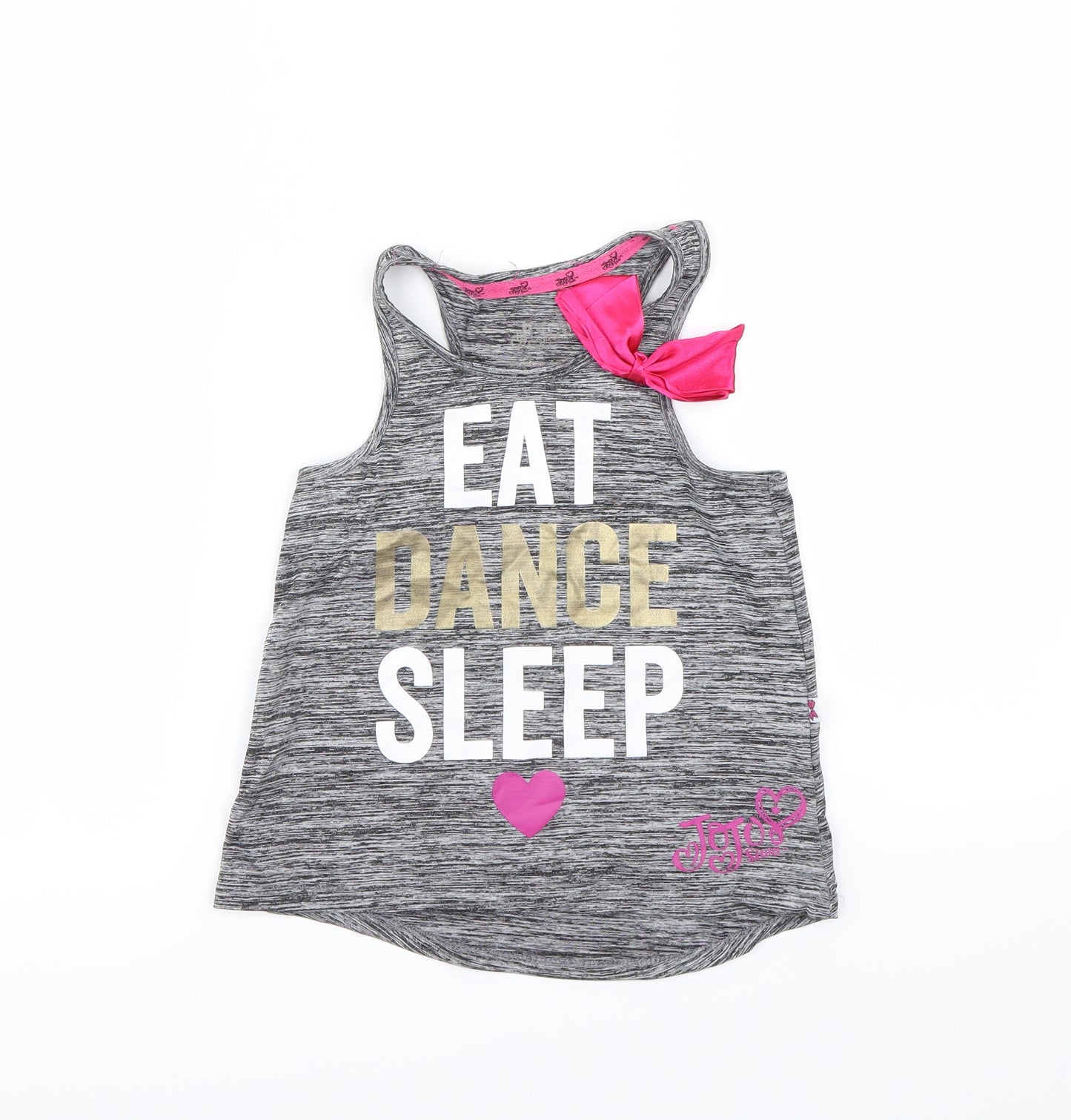 Jojo Siwa Girls Grey   Basic Tank Size 7-8 Years