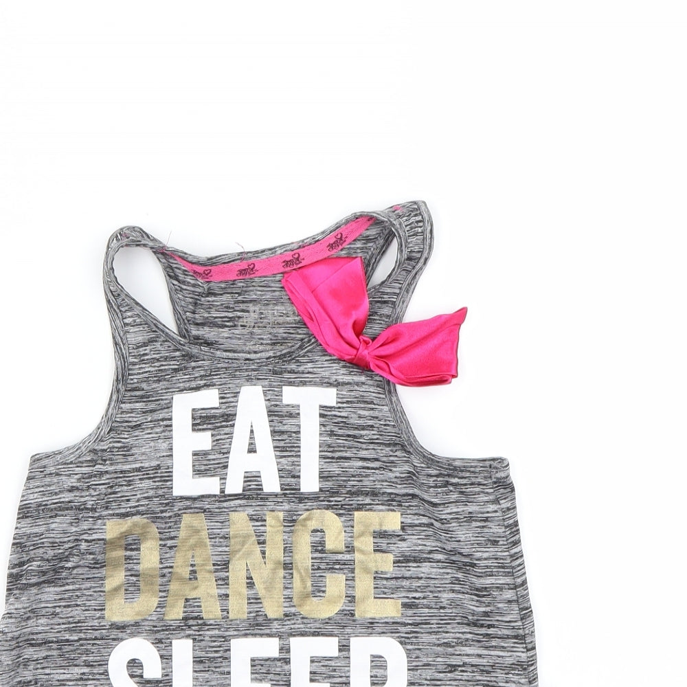 Jojo Siwa Girls Grey   Basic Tank Size 7-8 Years
