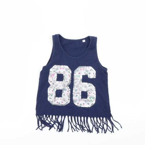Preworn Girls Blue   Basic Tank Size 7-8 Years