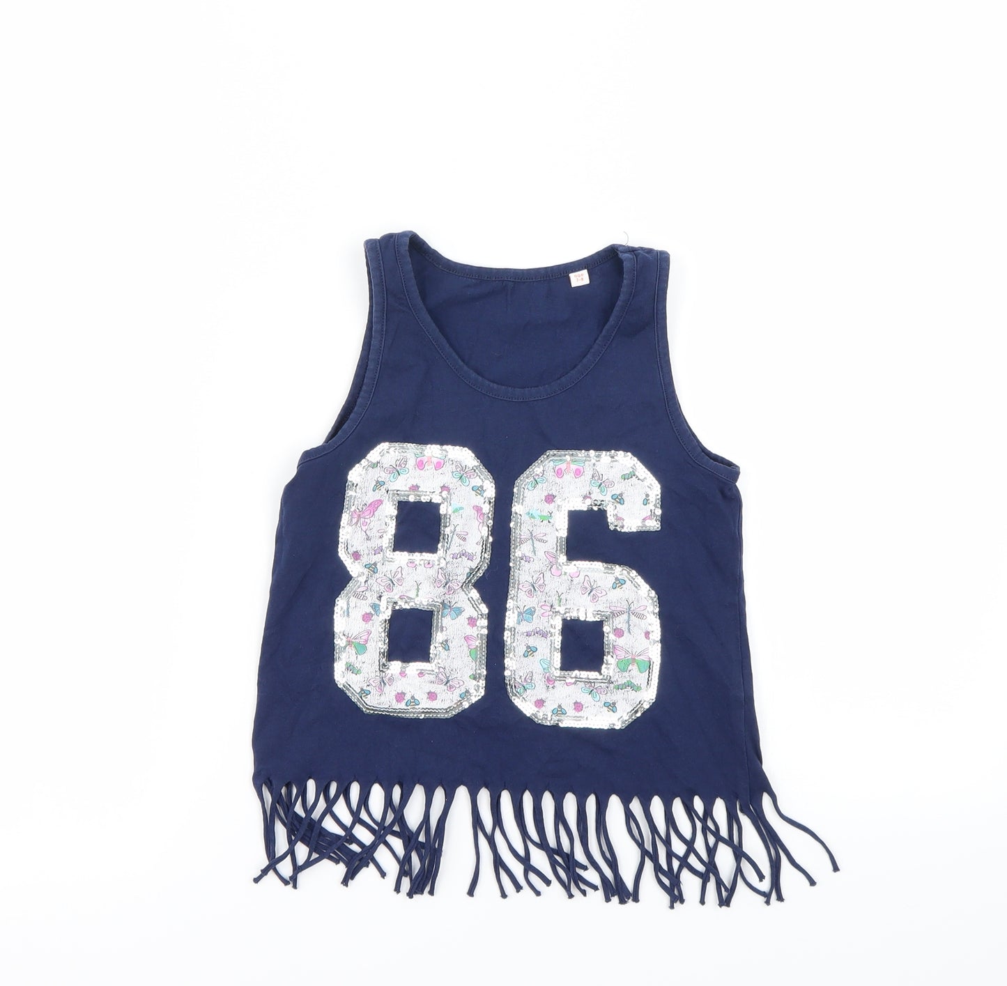 Preworn Girls Blue   Basic Tank Size 7-8 Years
