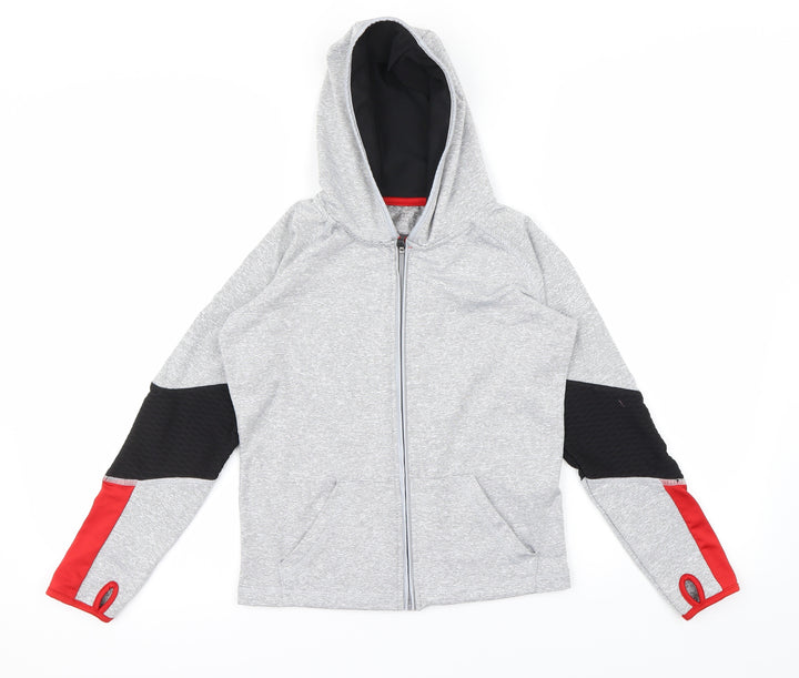 Active Girls Grey   Full Zip Hoodie Size 10 Years