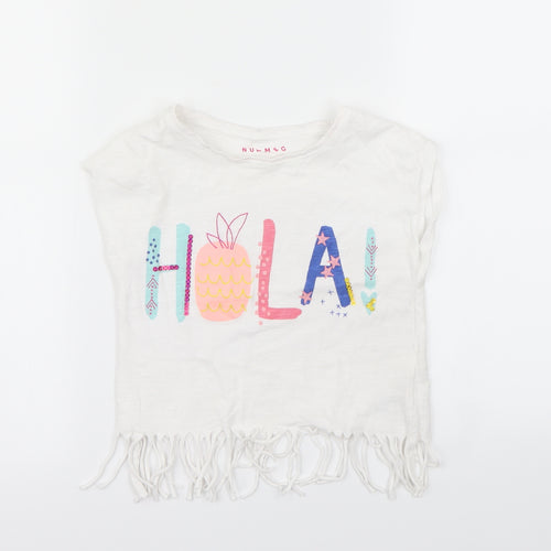 Nutmeg Girls White   Basic T-Shirt Size 6 Years