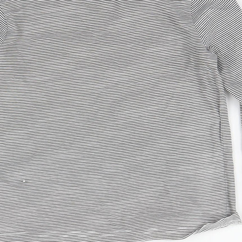 Primark Girls Black Striped  Basic T-Shirt Size 7-8 Years