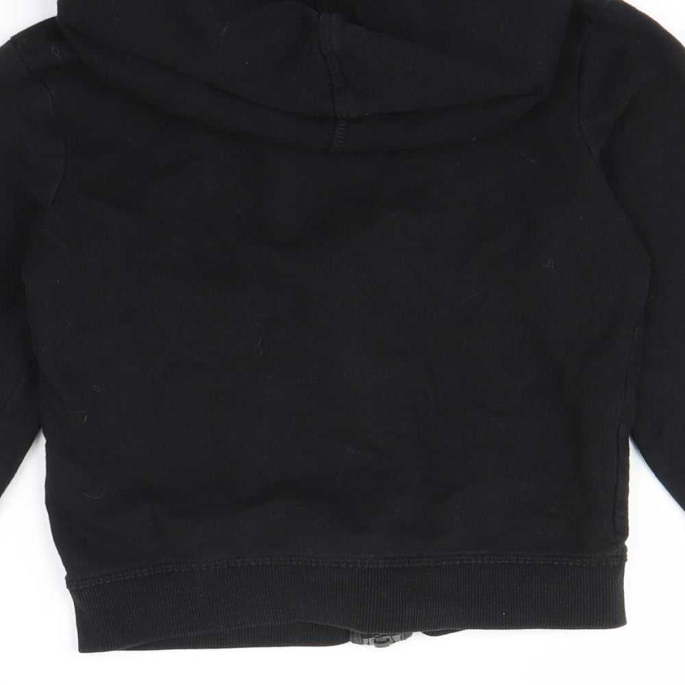 George Girls Black   Full Zip Hoodie Size 6-7 Years