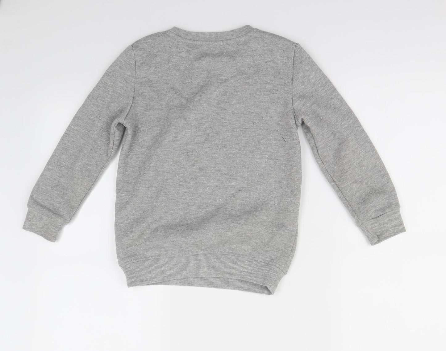 Primark Girls Grey   Pullover Jumper Size 6-7 Years  - Unicorn