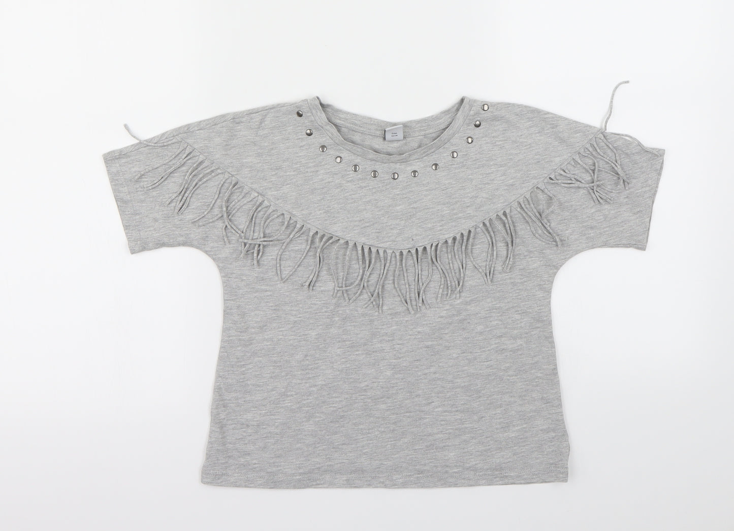 TU Girls Grey   Basic T-Shirt Size 7 Years