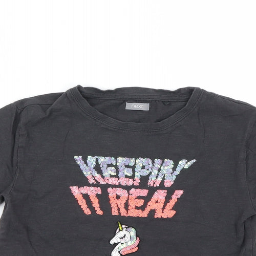 Next  Girls Black   Basic T-Shirt Size 7-8 Years