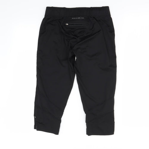 pure  Womens Black   Cropped Leggings Size 10 L17 in