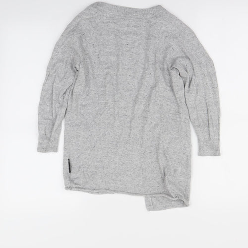 Preworn Girls Grey   Cardigan Jumper Size 5-6 Years