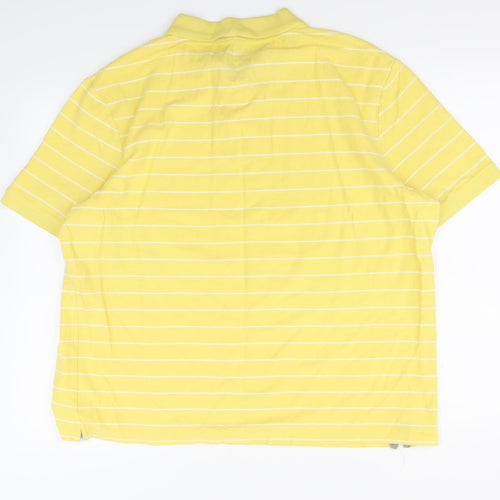 Sand stone Mens Yellow Striped   Polo Size XL