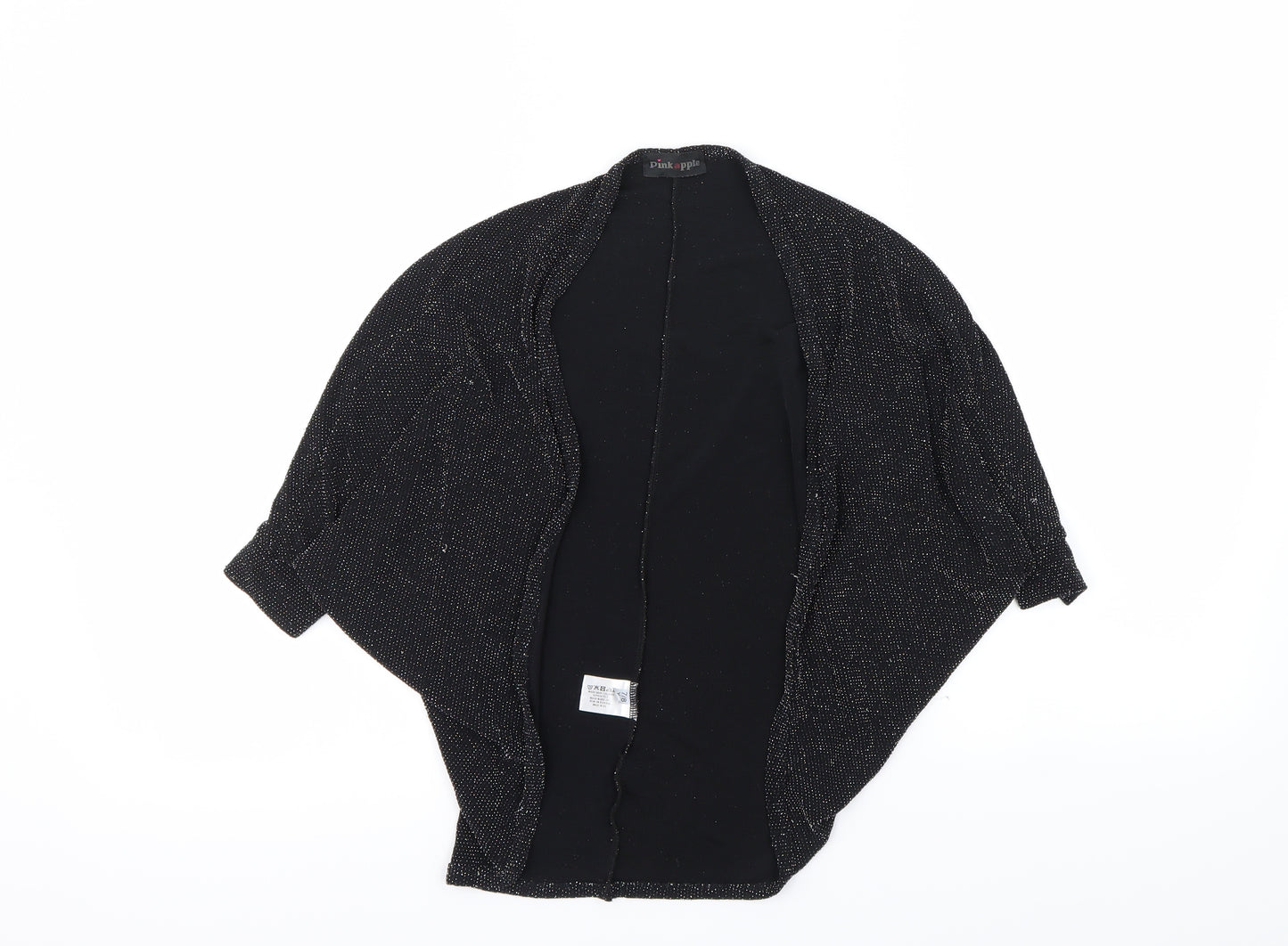 Pink Apple Girls Black   Cardigan Jumper Size 7-8 Years