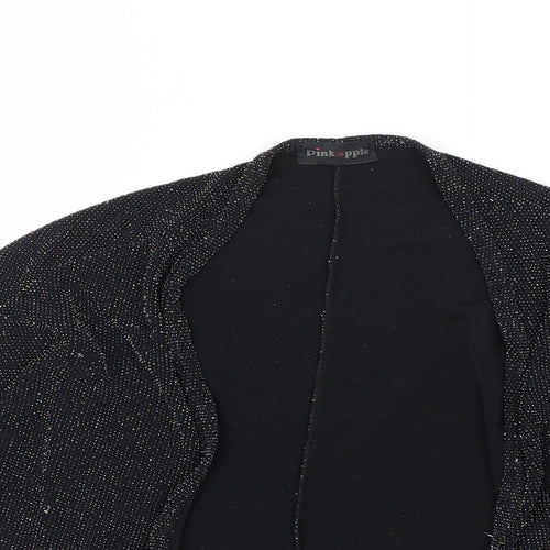 Pink Apple Girls Black   Cardigan Jumper Size 7-8 Years