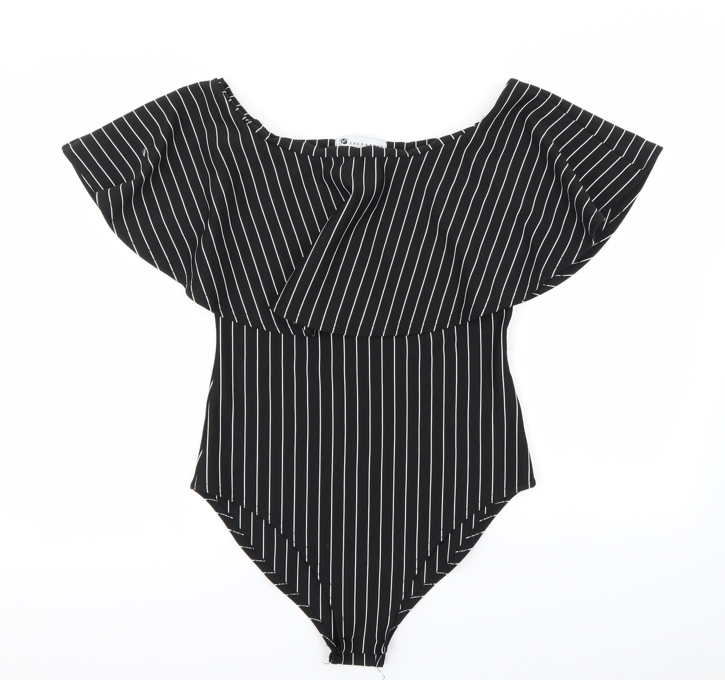 Fredafunk Womens Black Striped  Bodysuit One-Piece Size 12