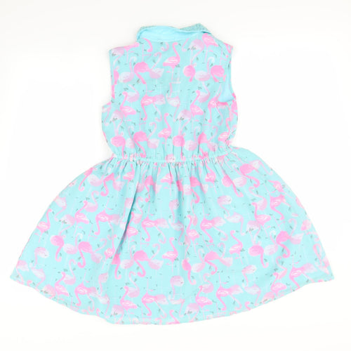 George Girls Blue Animal Print  Fit & Flare  Size 10 Years