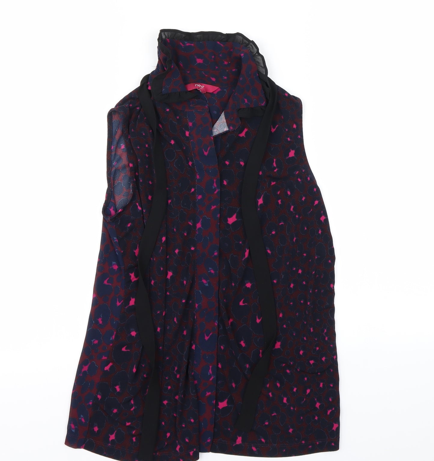 Next  Womens Purple Animal Print  Basic Button-Up Size 10