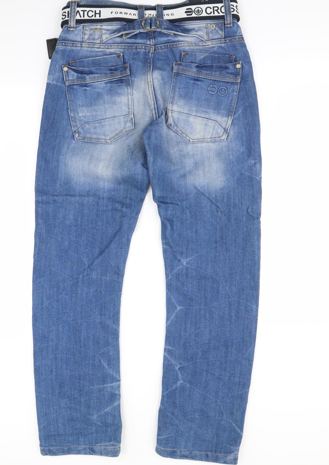 Crosshatch Mens Blue  Denim Straight Jeans Size XS L32 in