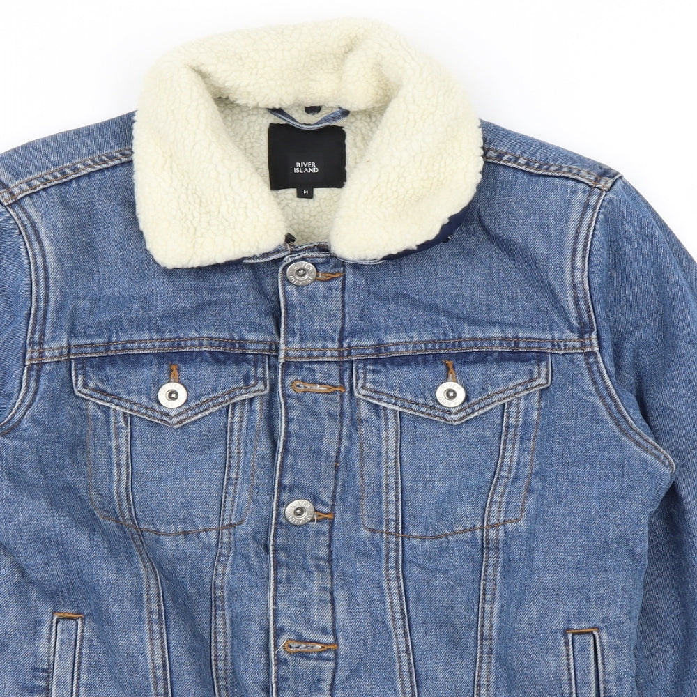 River Island Mens Blue   Jacket Coat Size M
