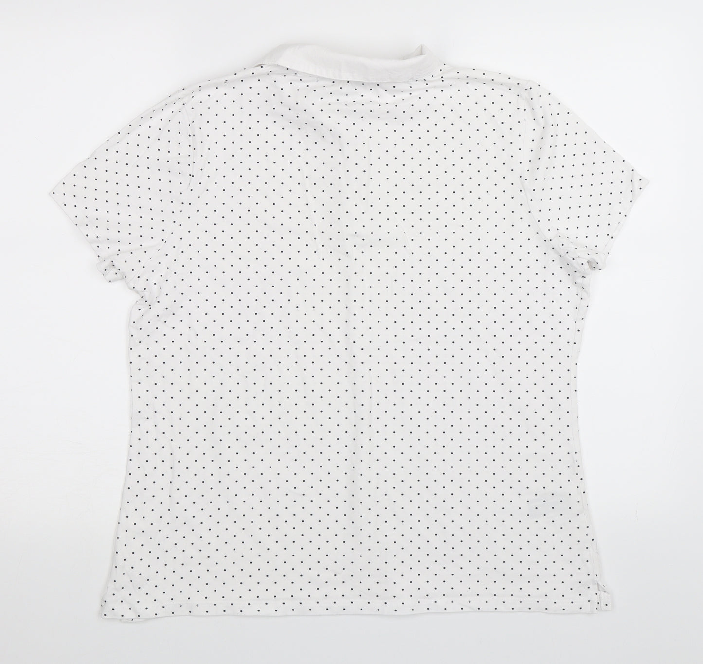 Laura Ashley Womens White Polka Dot  Basic Polo Size 18