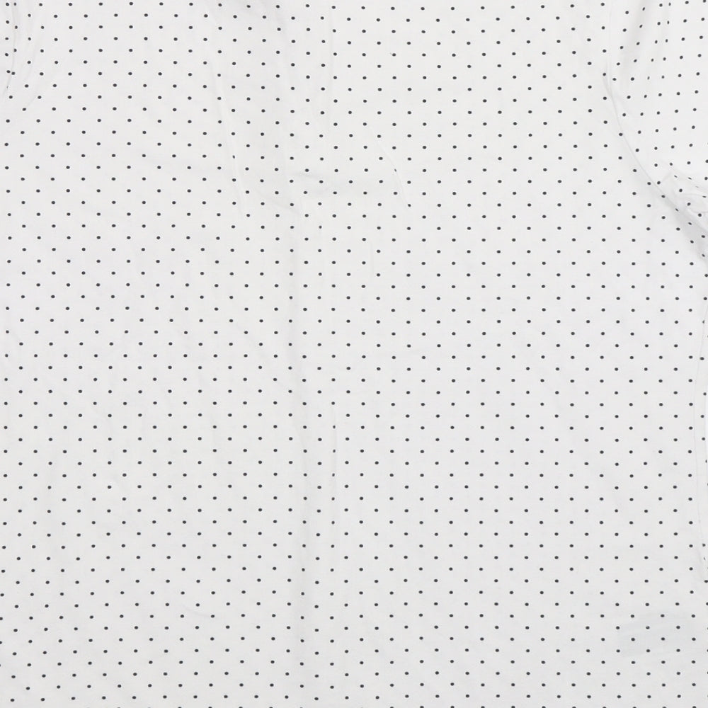 Laura Ashley Womens White Polka Dot  Basic Polo Size 18