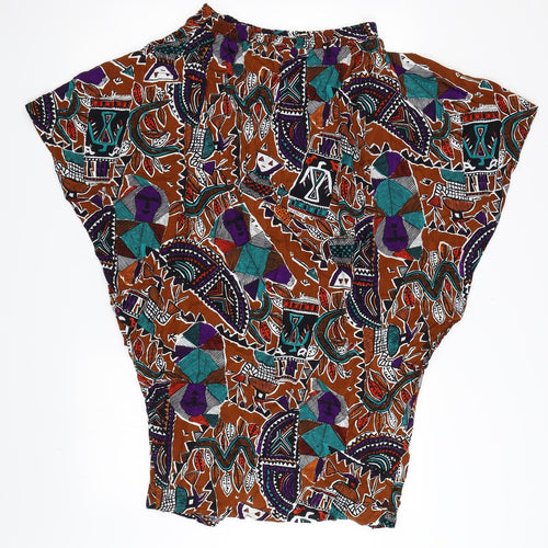 Copperob Womens Multicoloured Geometric  Swing Skirt Size 10