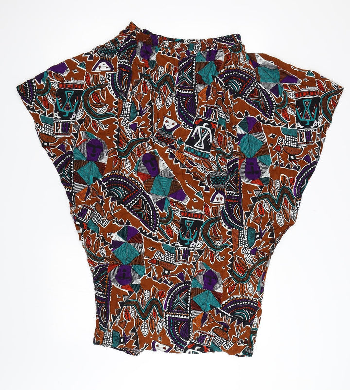 Copperob Womens Multicoloured Geometric Swing Skirt Size 10