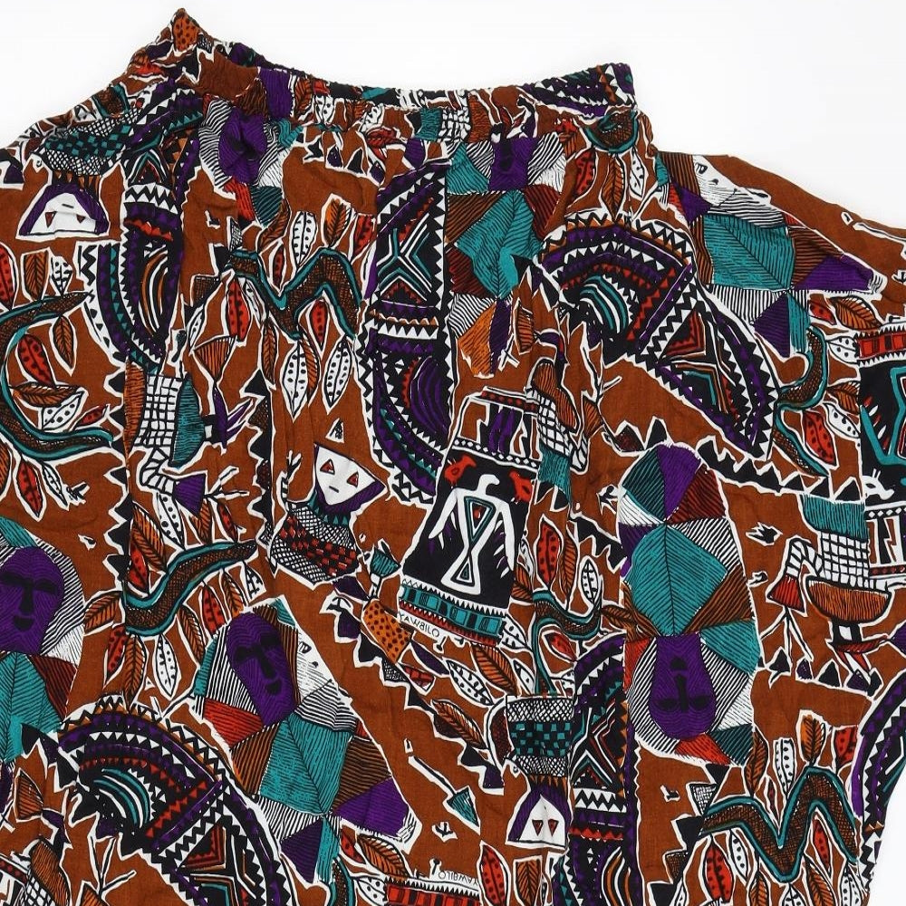 Copperob Womens Multicoloured Geometric  Swing Skirt Size 10