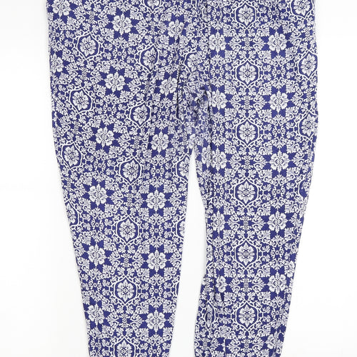 South Womens Blue Paisley  Jogger Trousers Size 18 L28 in