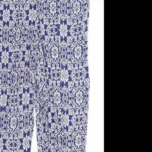 South Womens Blue Paisley  Jogger Trousers Size 18 L28 in