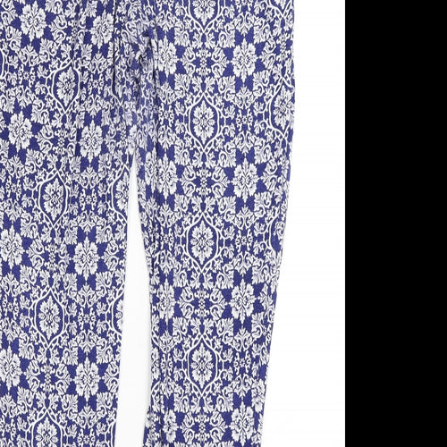 South Womens Blue Paisley  Jogger Trousers Size 18 L28 in