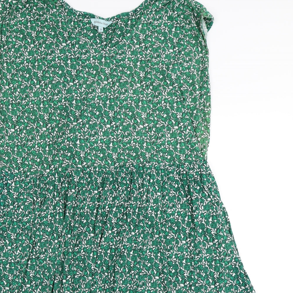 Dickins & Jones Womens Green Floral  T-Shirt Dress  Size 20