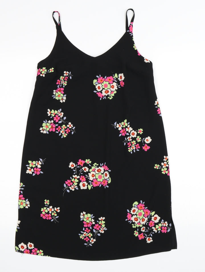Primark Womens Black Floral Slip Dress Size 6