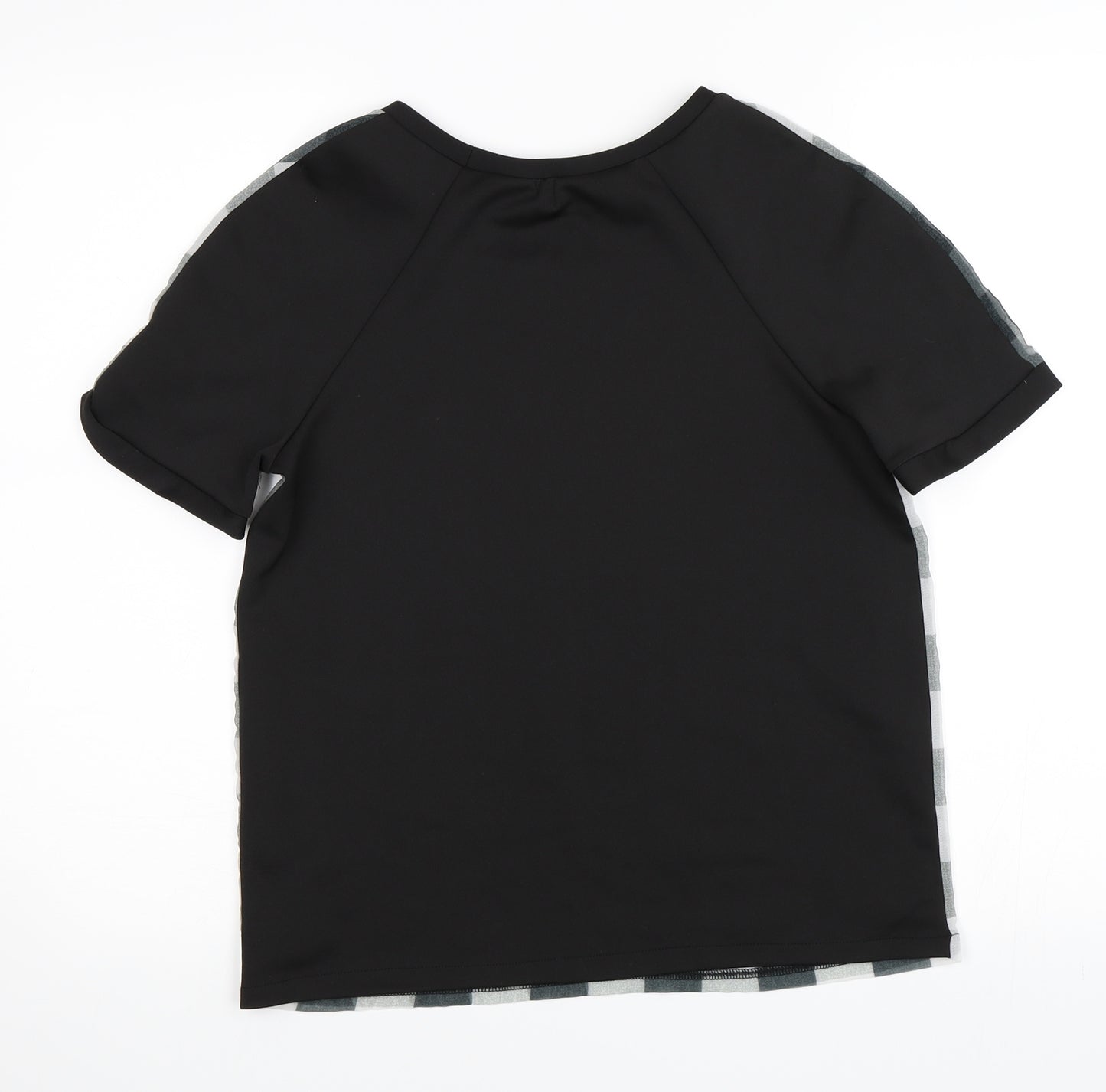 Primark Womens Black Check  Basic T-Shirt Size 6
