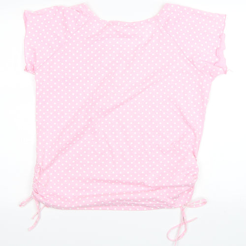 Preworn Womens Pink Polka Dot  Basic T-Shirt Size XL