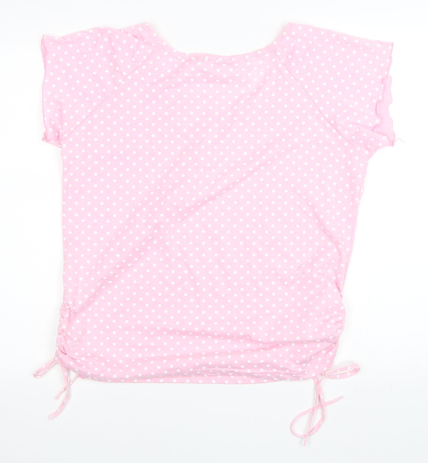 Preworn Womens Pink Polka Dot  Basic T-Shirt Size XL