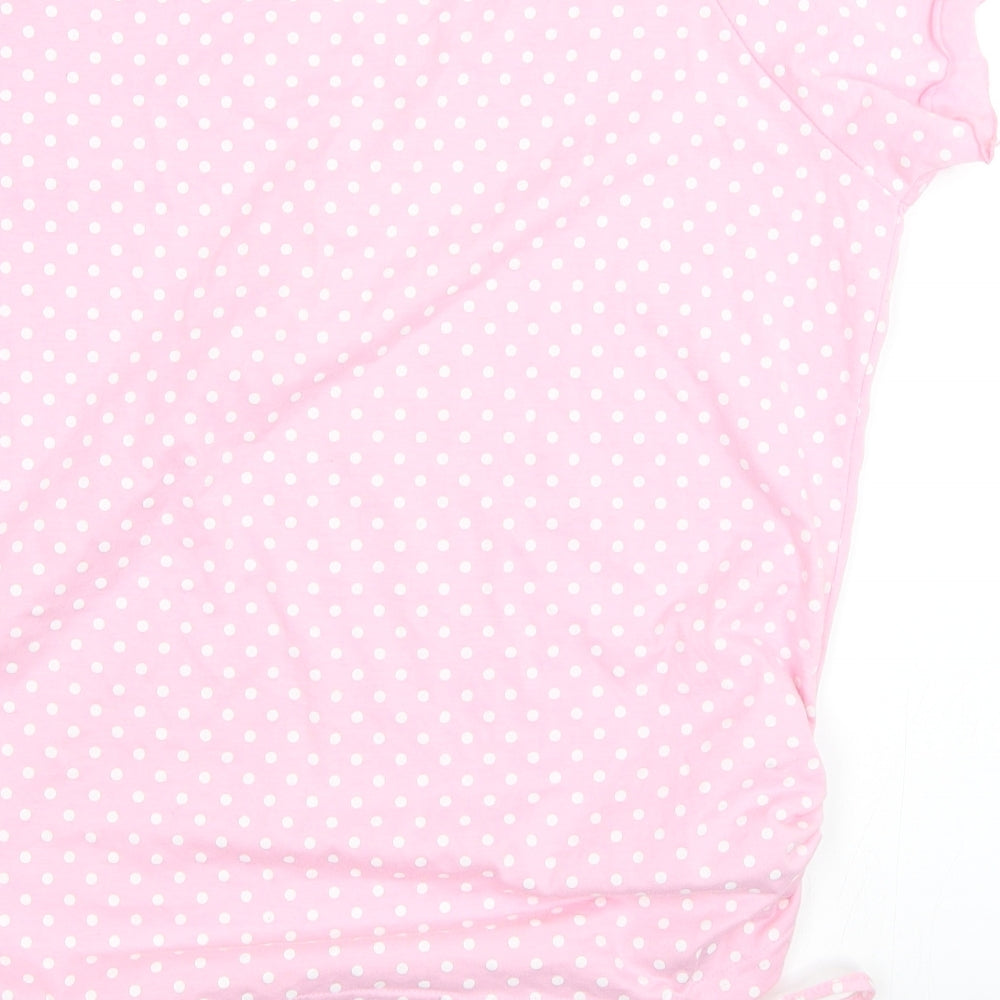 Preworn Womens Pink Polka Dot  Basic T-Shirt Size XL