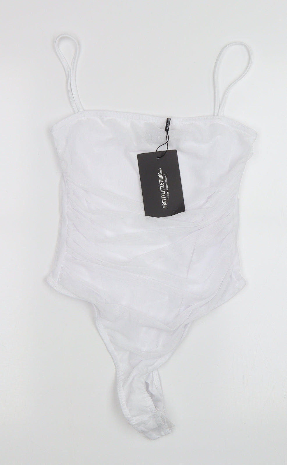 PRETTYLITTLETHING Womens White   Camisole Tank Size 10  - Bodysuit