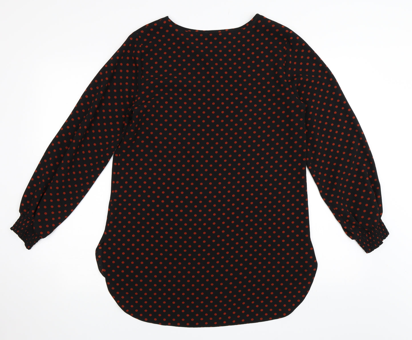 Papaya Womens Black Polka Dot  Basic Blouse Size 10