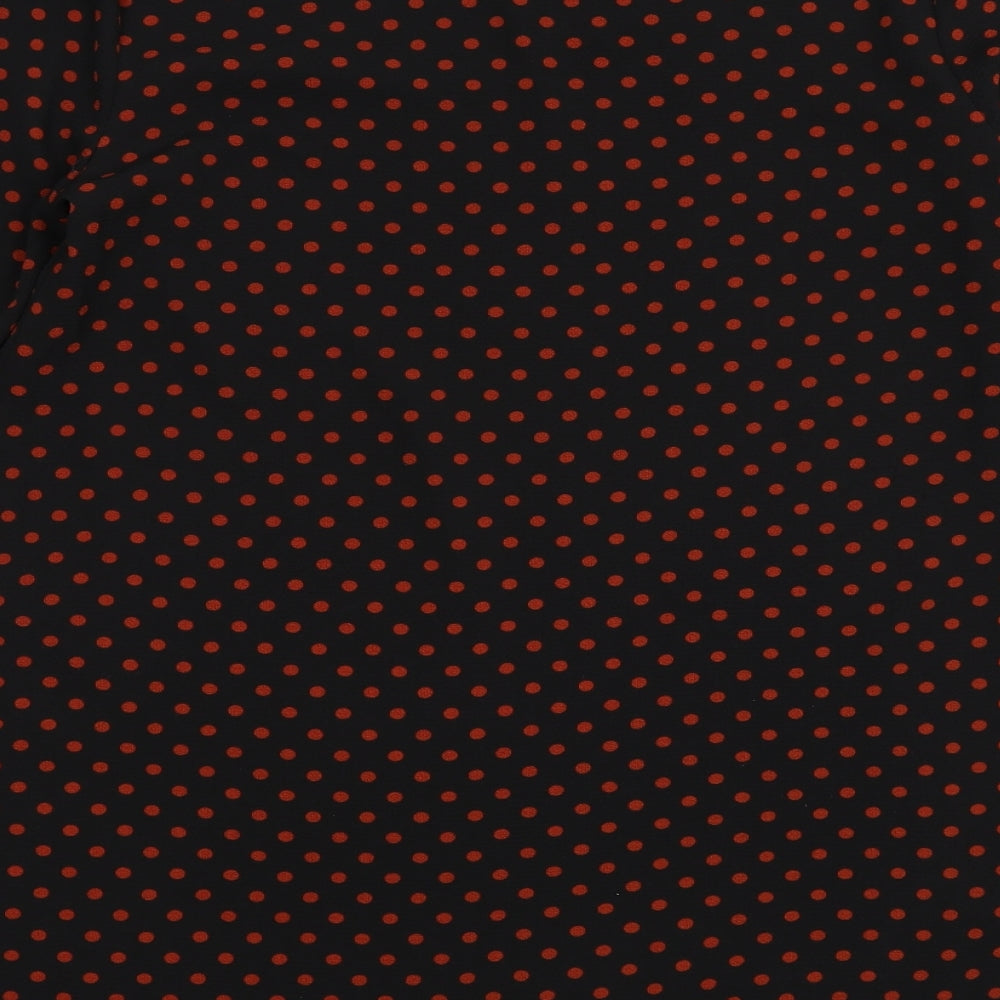 Papaya Womens Black Polka Dot  Basic Blouse Size 10
