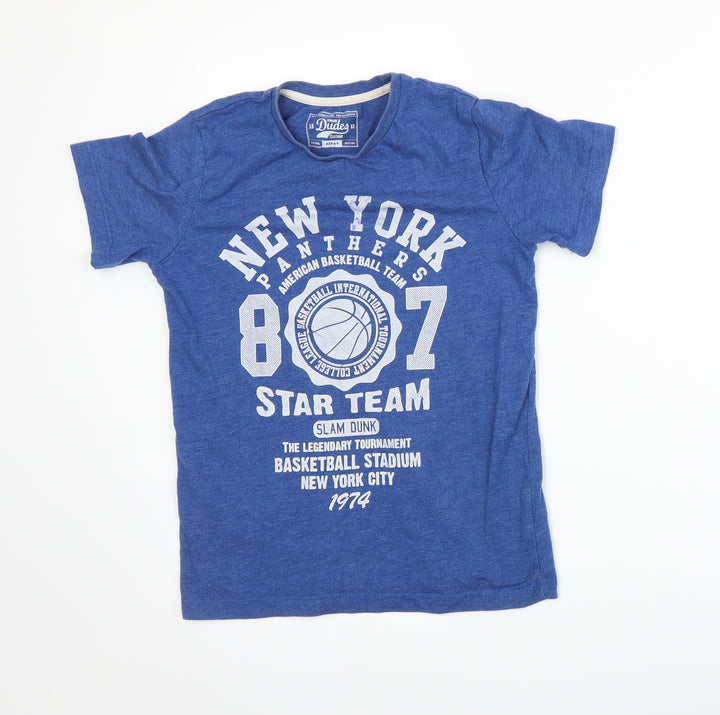 True Dudes Boys Blue Basic T-Shirt Size 9 Years