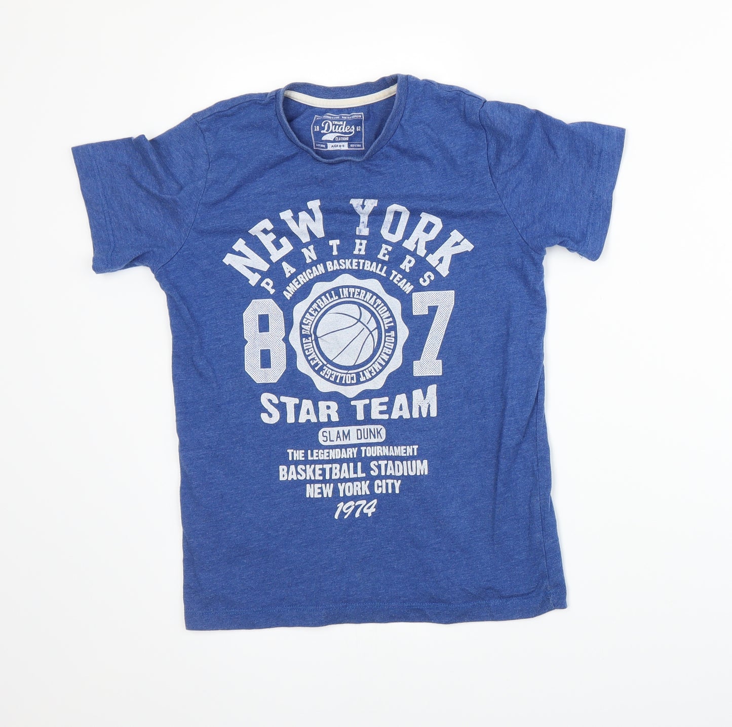 True Dudes Boys Blue   Basic T-Shirt Size 9 Years