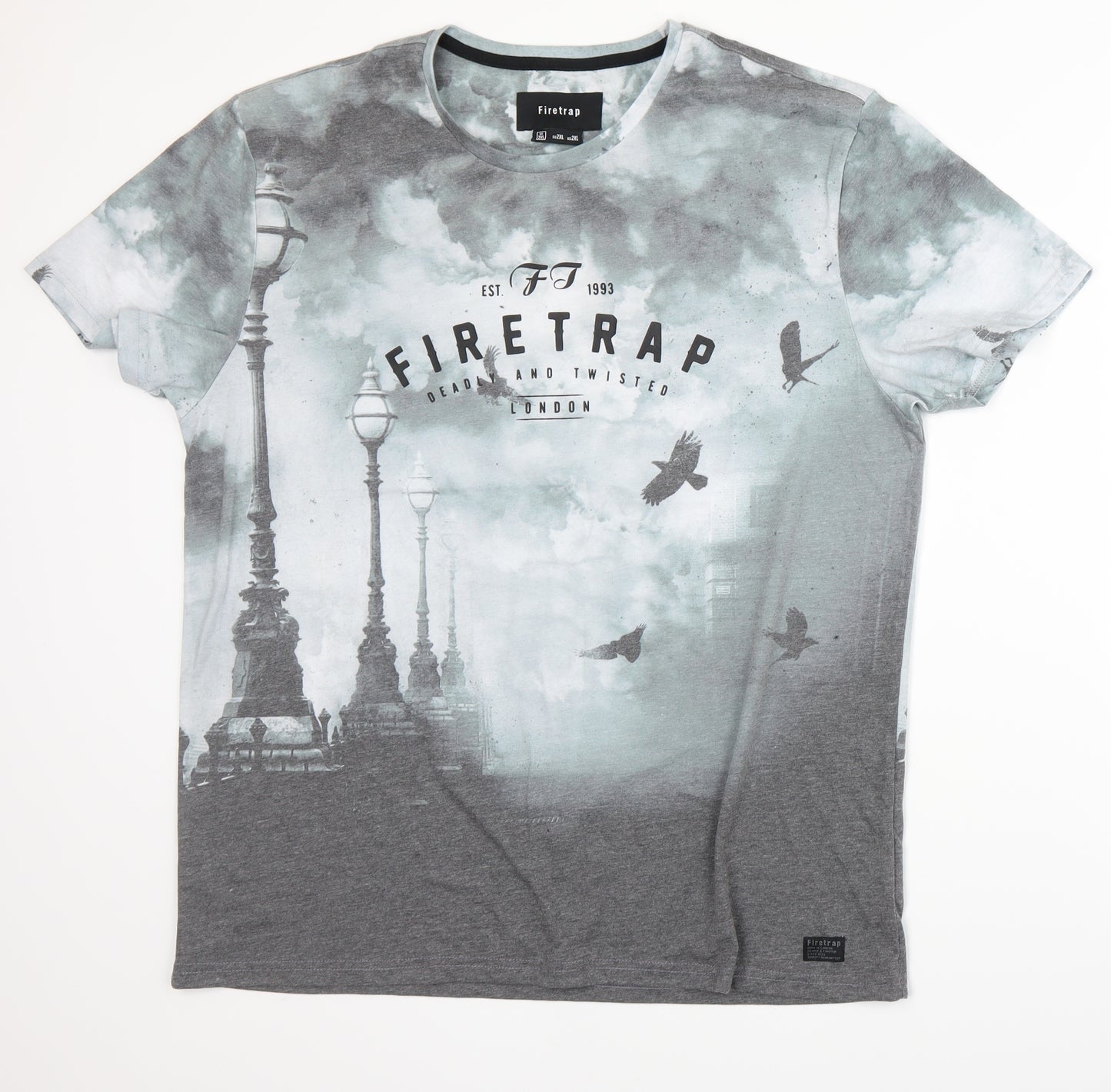 Firetrap Mens Grey    T-Shirt Size 2XL