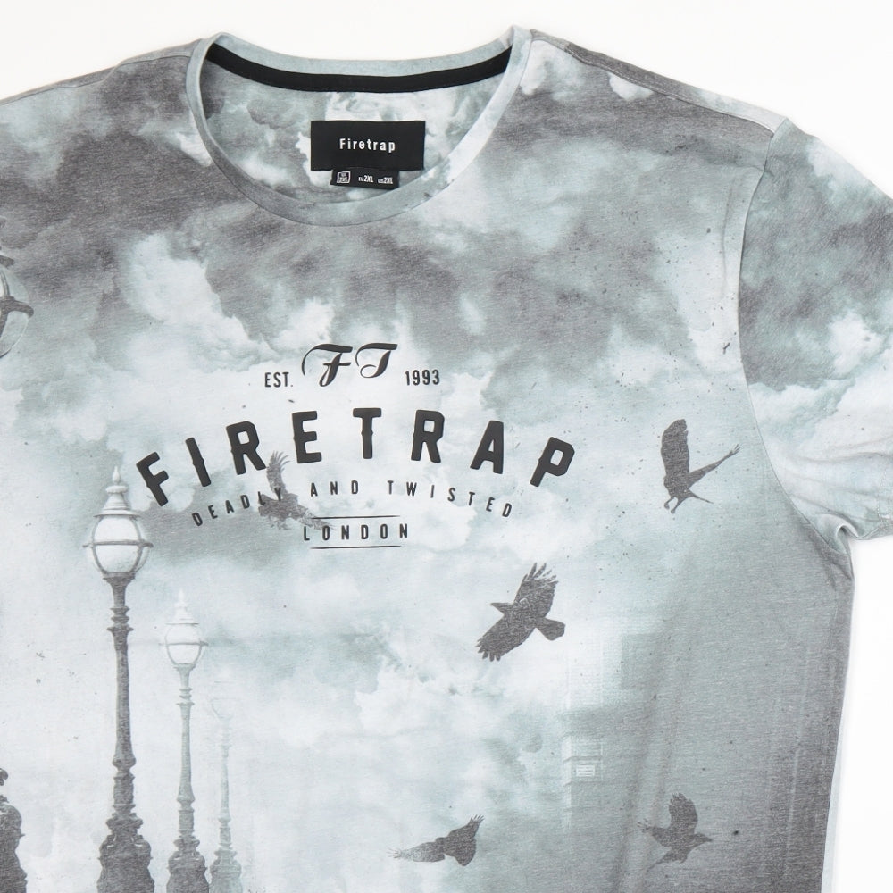 Firetrap Mens Grey    T-Shirt Size 2XL