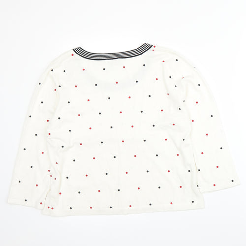 CC Womens White Polka Dot  Pullover Jumper Size XL